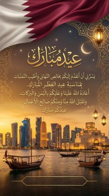 بطاقة عيد الفطر لدولة قطر