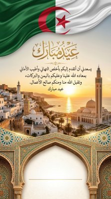 بطاقة عيد الفطر لدولة الجزائر