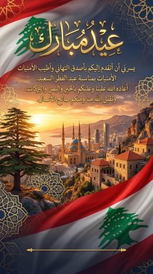 بطاقة عيد الفطر لدولة لبنان