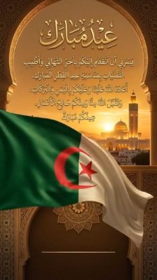 بطاقة عيد الفطر لدولة الجزائر
